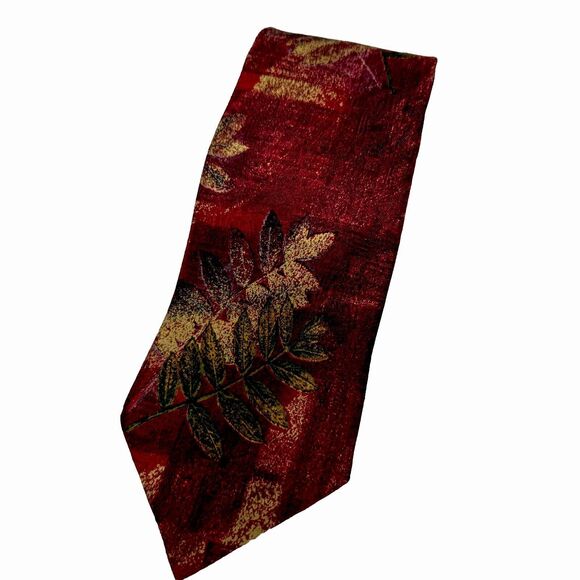 Ermenegildo Zegna-[Disegno Esclusivo]-100% Silk Tie Leaf Fall Red - Picture 1 of 4